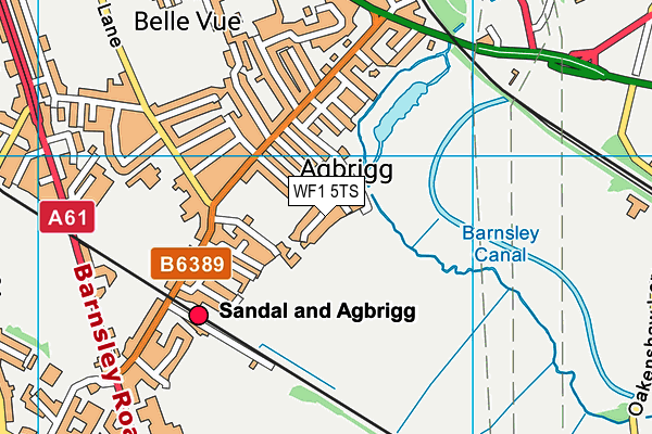 WF1 5TS map - OS VectorMap District (Ordnance Survey)