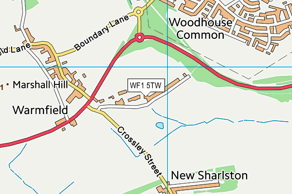 WF1 5TW map - OS VectorMap District (Ordnance Survey)