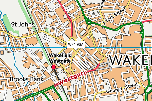 WF1 9SA map - OS VectorMap District (Ordnance Survey)