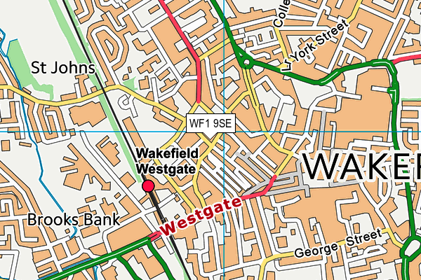 WF1 9SE map - OS VectorMap District (Ordnance Survey)