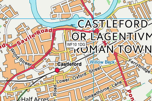 Ymca (Castleford) map (WF10 1DG) - OS VectorMap District (Ordnance Survey)