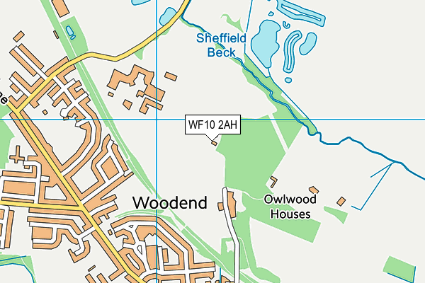 WF10 2AH map - OS VectorMap District (Ordnance Survey)