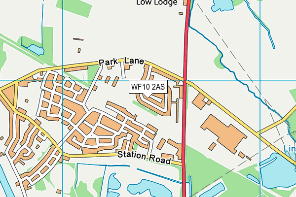 WF10 2AS map - OS VectorMap District (Ordnance Survey)