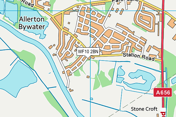 Allerton Bywater Cricket Club map (WF10 2BN) - OS VectorMap District (Ordnance Survey)