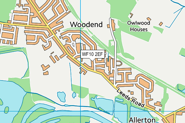 WF10 2EF map - OS VectorMap District (Ordnance Survey)