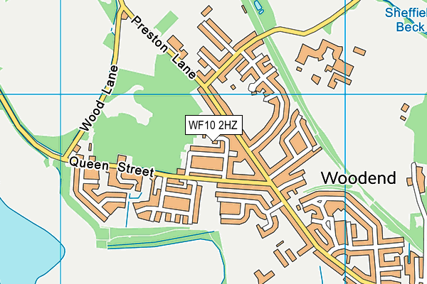 WF10 2HZ map - OS VectorMap District (Ordnance Survey)