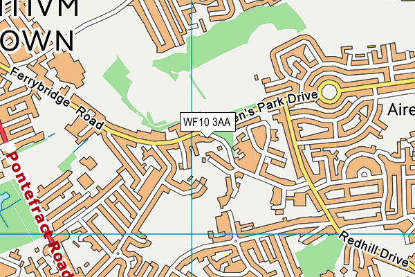 WF10 3AA map - OS VectorMap District (Ordnance Survey)