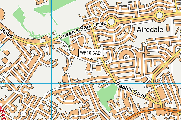 WF10 3AD map - OS VectorMap District (Ordnance Survey)