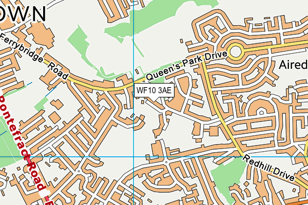 WF10 3AE map - OS VectorMap District (Ordnance Survey)
