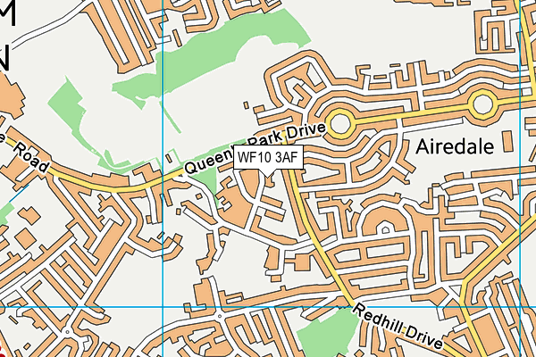 WF10 3AF map - OS VectorMap District (Ordnance Survey)