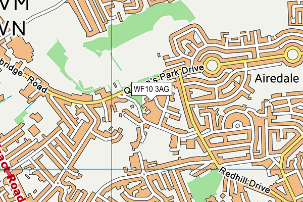 WF10 3AG map - OS VectorMap District (Ordnance Survey)