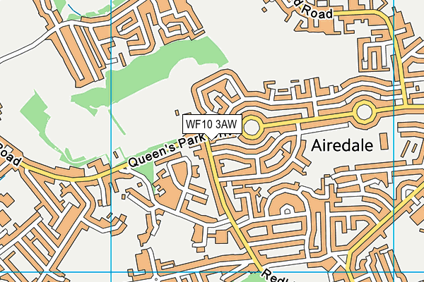 WF10 3AW map - OS VectorMap District (Ordnance Survey)