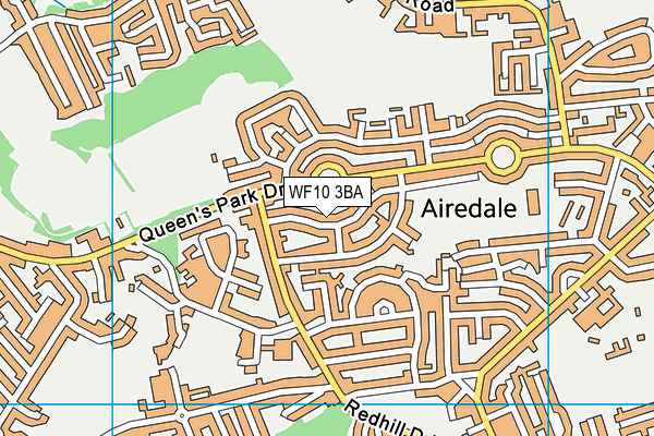 WF10 3BA map - OS VectorMap District (Ordnance Survey)