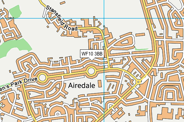 WF10 3BB map - OS VectorMap District (Ordnance Survey)