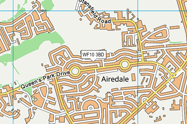 WF10 3BD map - OS VectorMap District (Ordnance Survey)