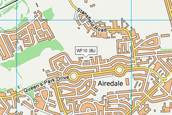 WF10 3BJ map - OS VectorMap District (Ordnance Survey)