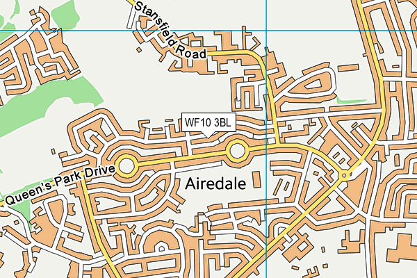 WF10 3BL map - OS VectorMap District (Ordnance Survey)