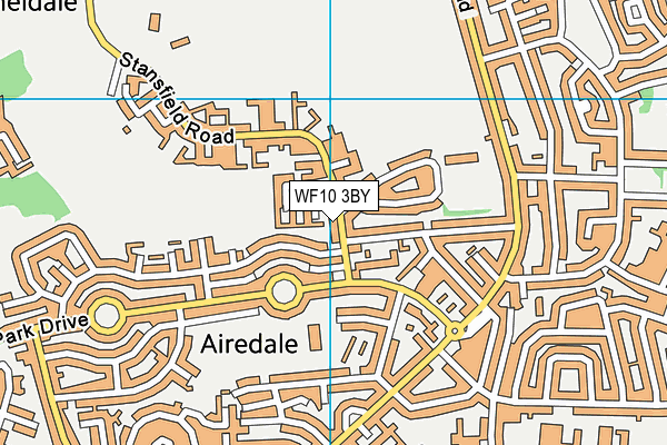 WF10 3BY map - OS VectorMap District (Ordnance Survey)