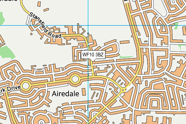 WF10 3BZ map - OS VectorMap District (Ordnance Survey)