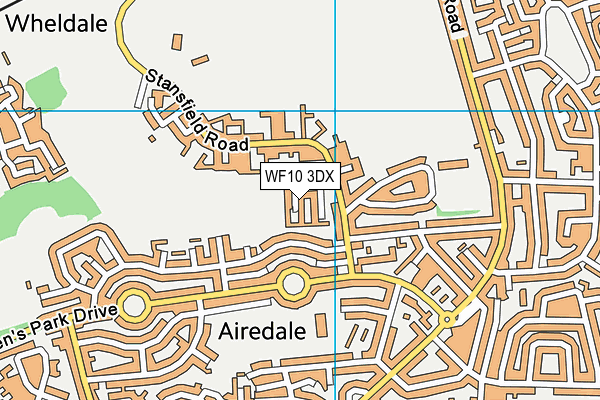 WF10 3DX map - OS VectorMap District (Ordnance Survey)