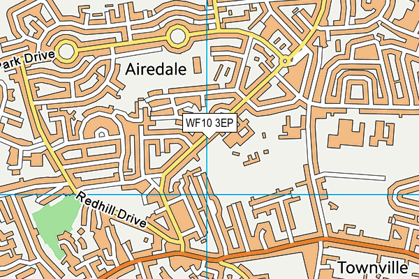 Airedale Junior School map (WF10 3EP) - OS VectorMap District (Ordnance Survey)