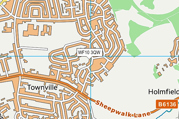WF10 3QW map - OS VectorMap District (Ordnance Survey)