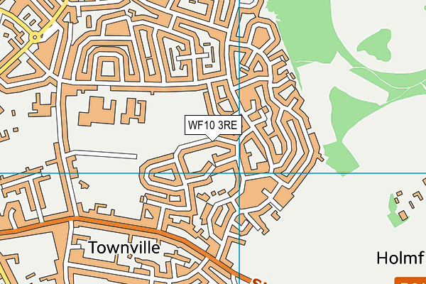 WF10 3RE map - OS VectorMap District (Ordnance Survey)