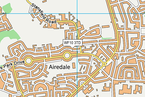 WF10 3TD map - OS VectorMap District (Ordnance Survey)