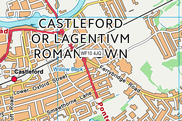 Castleford Academy map (WF10 4JQ) - OS VectorMap District (Ordnance Survey)