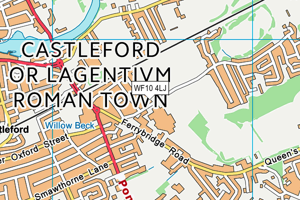 Healdfield Road Playing Field map (WF10 4LJ) - OS VectorMap District (Ordnance Survey)