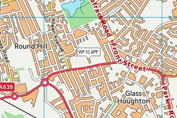 Glasshoughton Centre map (WF10 4PF) - OS VectorMap District (Ordnance Survey)