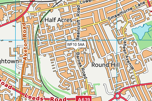 Barnes Road (Closed) map (WF10 5AA) - OS VectorMap District (Ordnance Survey)