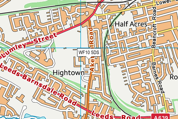 WF10 5DS map - OS VectorMap District (Ordnance Survey)