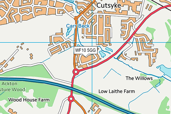 WF10 5GG map - OS VectorMap District (Ordnance Survey)