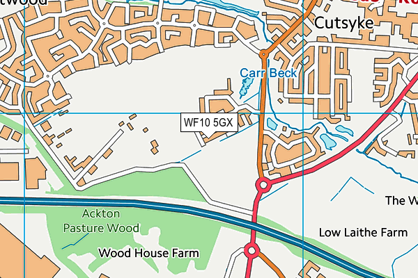 WF10 5GX map - OS VectorMap District (Ordnance Survey)