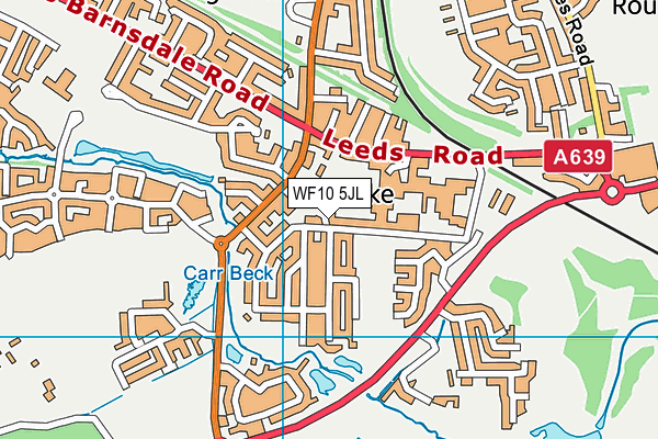 Cutsyke Recreation Ground (Green Lane) map (WF10 5JL) - OS VectorMap District (Ordnance Survey)