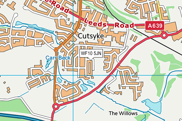 WF10 5JN map - OS VectorMap District (Ordnance Survey)