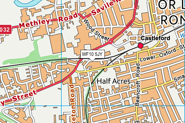 WF10 5JY map - OS VectorMap District (Ordnance Survey)