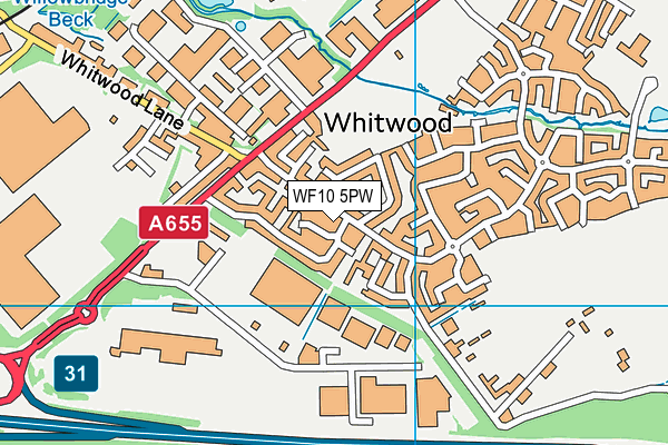 WF10 5PW map - OS VectorMap District (Ordnance Survey)