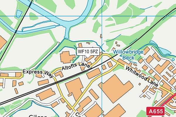 WF10 5PZ map - OS VectorMap District (Ordnance Survey)