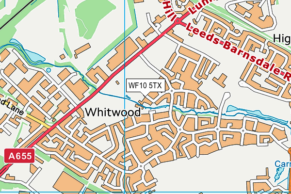 WF10 5TX map - OS VectorMap District (Ordnance Survey)