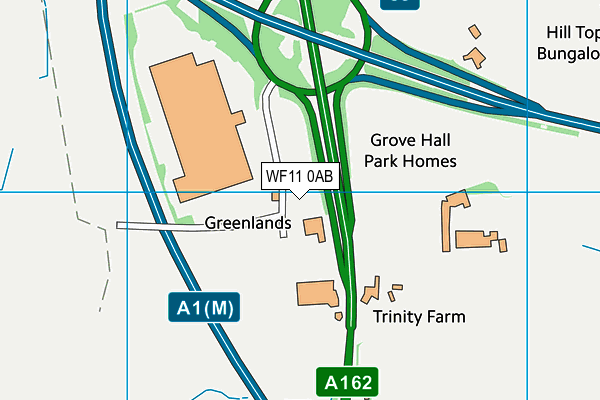 WF11 0AB map - OS VectorMap District (Ordnance Survey)