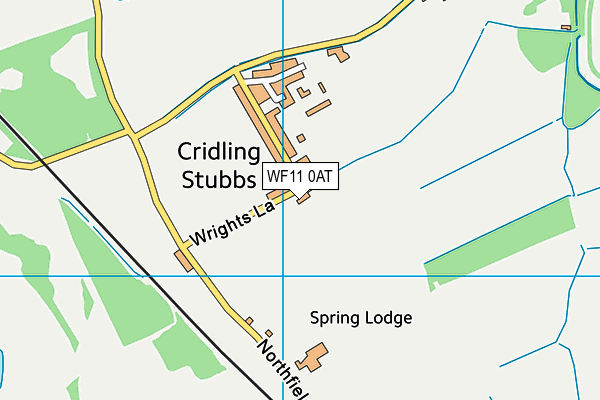 WF11 0AT map - OS VectorMap District (Ordnance Survey)