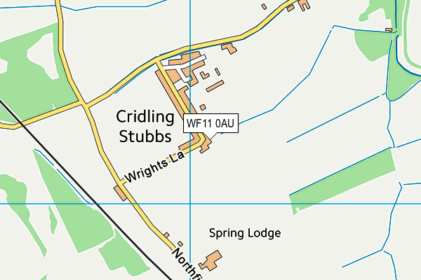 WF11 0AU map - OS VectorMap District (Ordnance Survey)