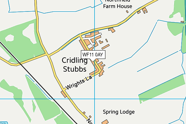 WF11 0AY map - OS VectorMap District (Ordnance Survey)