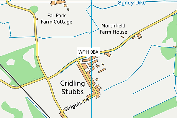 WF11 0BA map - OS VectorMap District (Ordnance Survey)