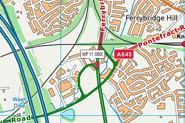 WF11 0BX map - OS VectorMap District (Ordnance Survey)