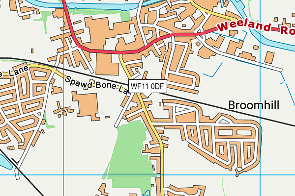 WF11 0DF map - OS VectorMap District (Ordnance Survey)