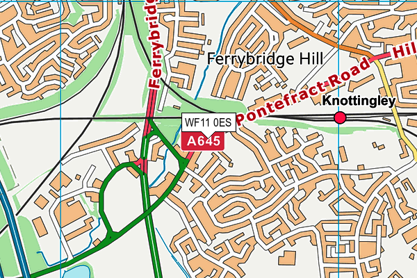 WF11 0ES map - OS VectorMap District (Ordnance Survey)