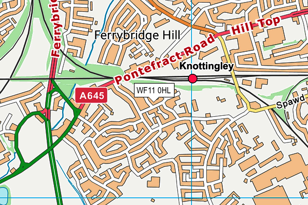 WF11 0HL map - OS VectorMap District (Ordnance Survey)